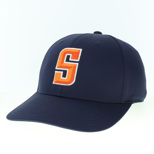 B9X STRETCH FIT NAVY HAT W/BADGER - Snow College Campus Store